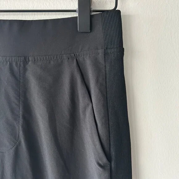 Athleta Brooklyn Ankle Pants Black Womens Size 00 Rib Panel Athleisure Travel - Picture 4 of 11